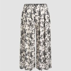 Elastic wide leg stretch pants floral